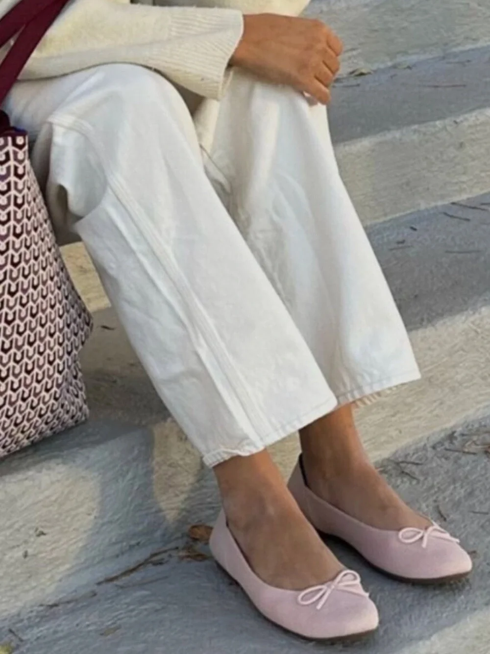 NIB Rothy’s Ballerina Pink Ballet Flats with Bow Detail - 12.5